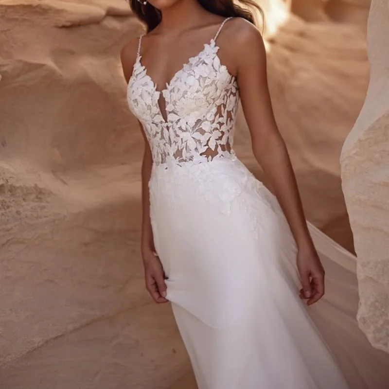 Satin White Appliques Wedding Dresses off-shoulder A skirt flower decal Gowns Made wedding dress Customized