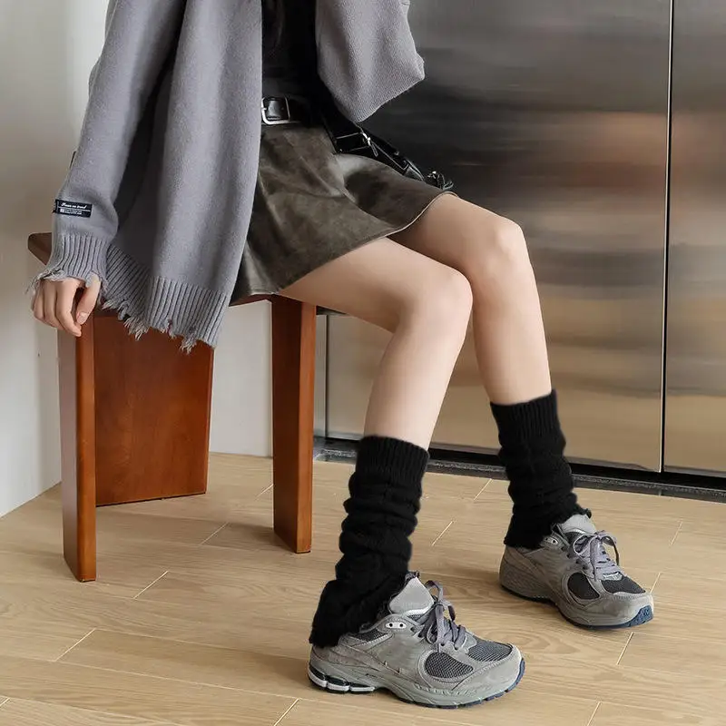 

Solid Color Knitting Leg Warmers Cute Sweet Warm Foot Cover Lolitas Knitted Socks Autumn Winter