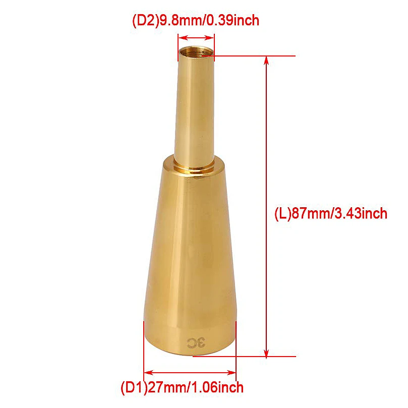 A88M 3C ustnik do trąbki złota Meg metalowa trąbka do Yamaha lub Bach Conn i trąbka King trąbka C