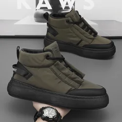 Down Cloth Casual Sneaker Shoes for Men Winter Warm Leisure Sports Leisure Men's Loafers Non-Slip Fashion High-top Men Shoes