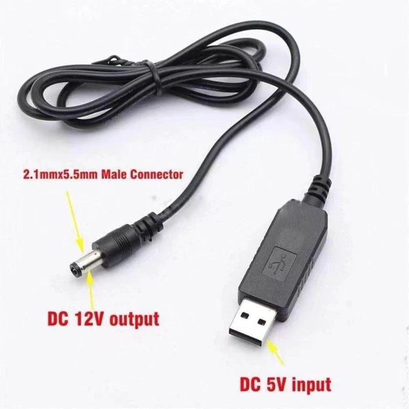 USB to DC5.5mmx2.1mm Power Regulator Charging Cable Cord DC5V to 5V 9V 12V Adjustable Voltage Booster Line  for Routers Speakers