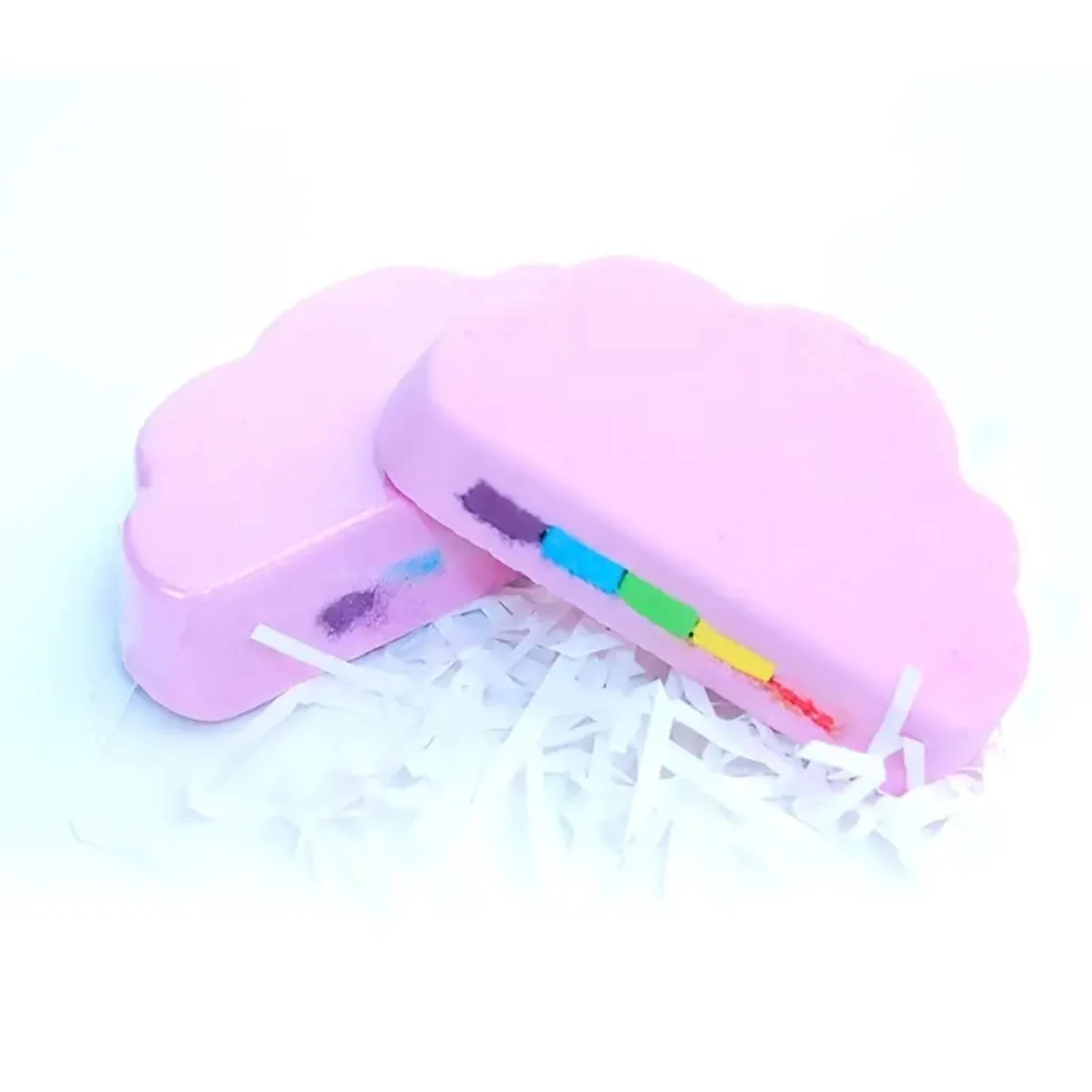 Bomba da bagno idratante colorata a forma di arcobaleno, 120 g di spa Fizzies con sale marino e oli essenziali - Lussuosa palla da bagno per D