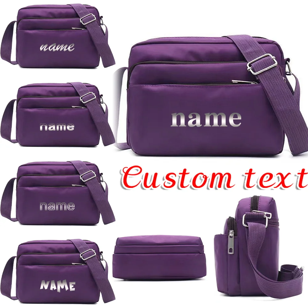 Personalized Customized Commuting Shoulder Bag High-quality and Durable Multi-layer Storage Bag Purple Shoulder Bag