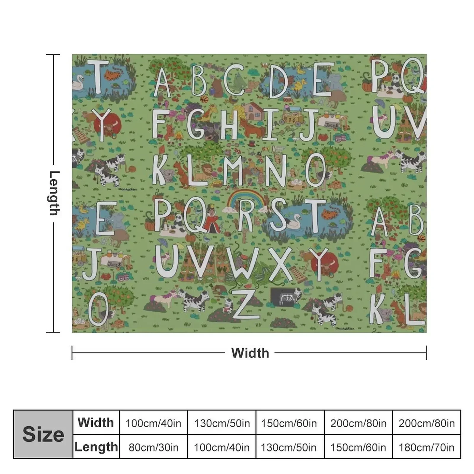 Alphabet Garden Throw Blanket Bed linens Blankets For Sofas Blankets