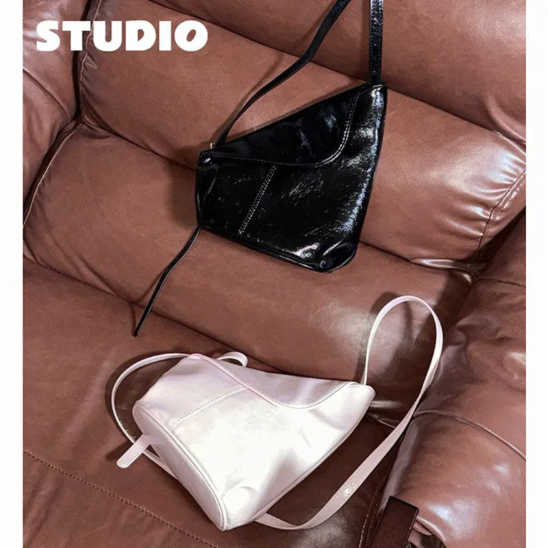 Leather Shoulder Bag Crossbody Bag, Women Small Hobo Purse Oil, Wax Underarm Handbag Spring Fashion, Commuter Tote Satchel