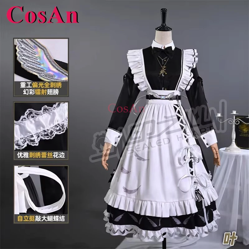 

CosAn Anime VTuber Kanae Cosplay Costumes Fashion Elegant Sweet Maid Dress Unisex Halloween Party Role Play Clothing S-XXL New