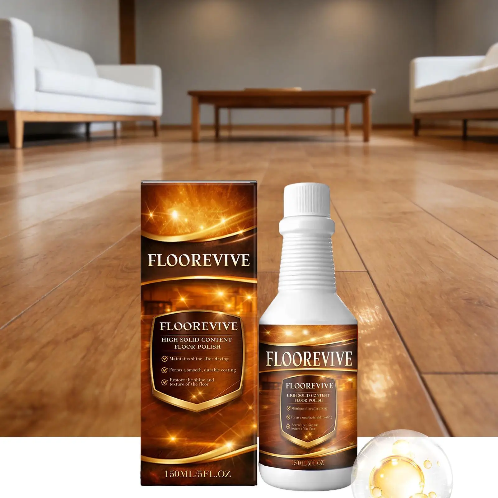 150 ml Holzbodenreiniger, Möbelpolitur, pflegende Anti-Riss-Bodenreinigung, Kratzerentferner, Möbelpolitur