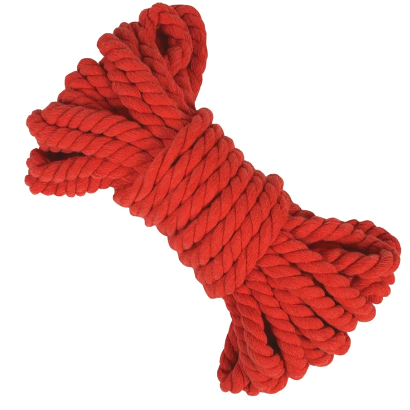 5/10M 5-20mm Red 3 Shares Twisted Cotton Cords for Sewing Baskets Bag Woven Cord Knapsack Braided Rope DIY Clothes Accessories view 2