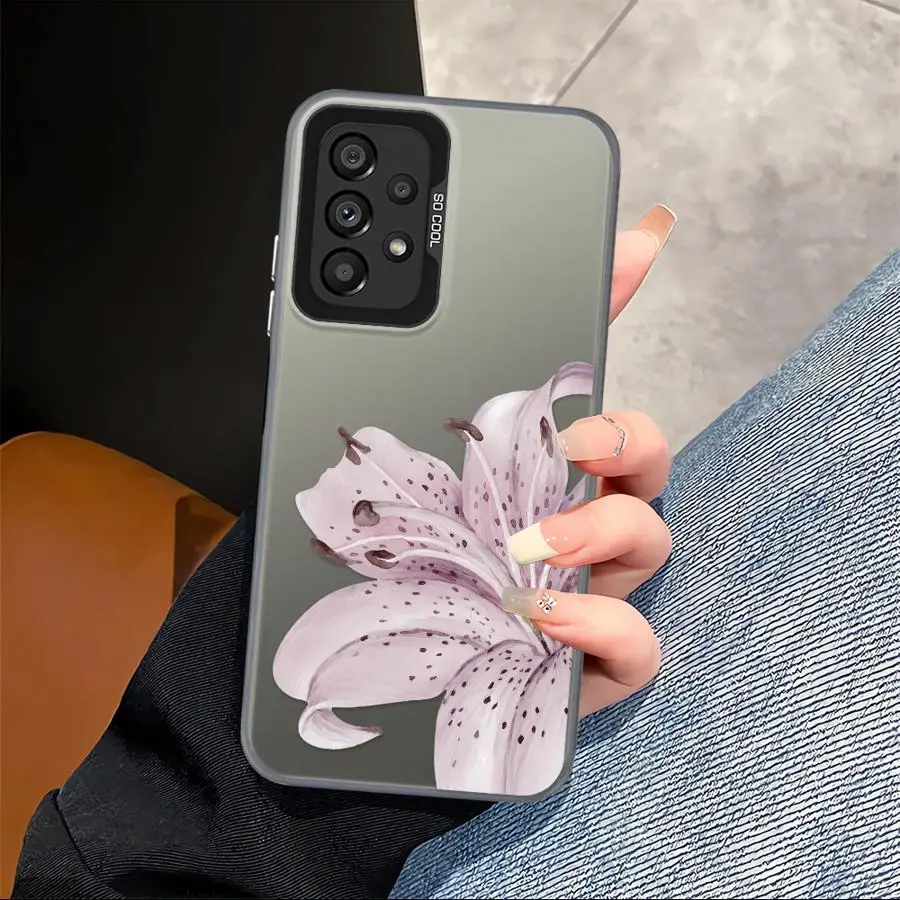Phone Cover Case for Samsung Galaxy A54 A13 A32 A36 A17 A52 A16 A34 A14 A56 A72 A25 A73 A12 A23 A71 Cartoon Flower