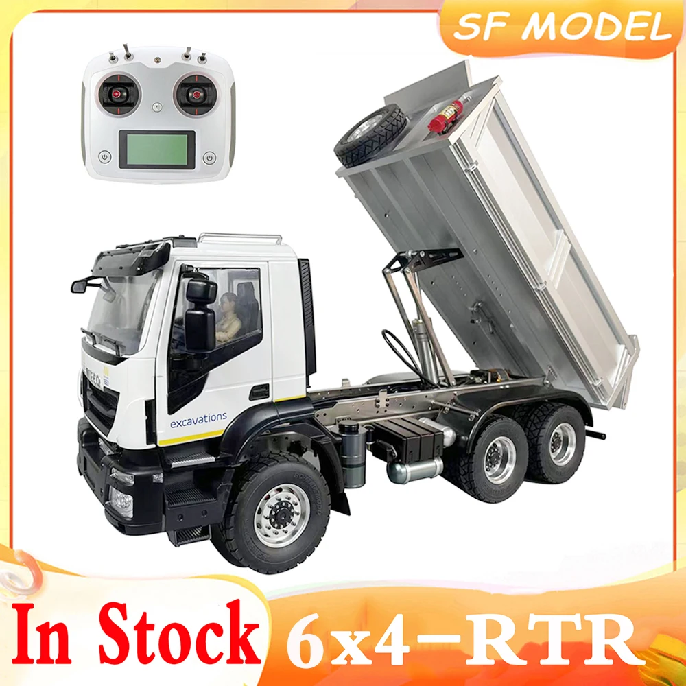 

1/14 RC Truck 6x4 6x6 Hydraulic Dump Truck with Differential Lock Axle Lighting Sound System Engineering RC Car Model Boy Toy