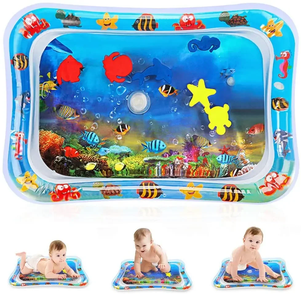 

Baby Kids Water Play Mat Summer Inflatable Water Mat for Babies Safety Cushion Ice Mat Tummy Time Activity Playmat Toddler Toys