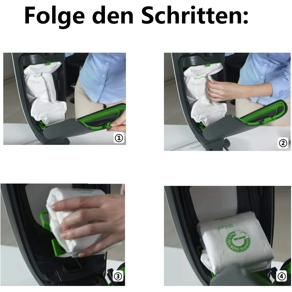 2/4/6/8 PCS Suitable for Vorwerk Kobold VK 200 Vacuum Cleaner Accessories FP200 Filter Bags Replacement Filter VK200 Dust Bags