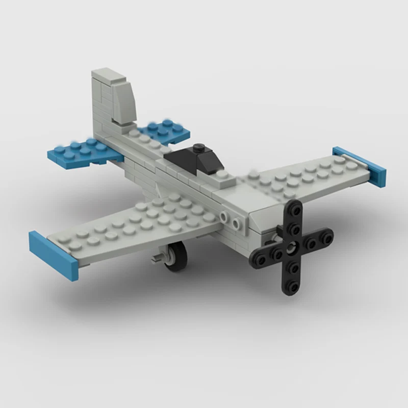 Micro P-51D Mustang Military Fighter Jets Model MOC Building Bricks War Equipment Modular Technology Gifts Children Toy Suit