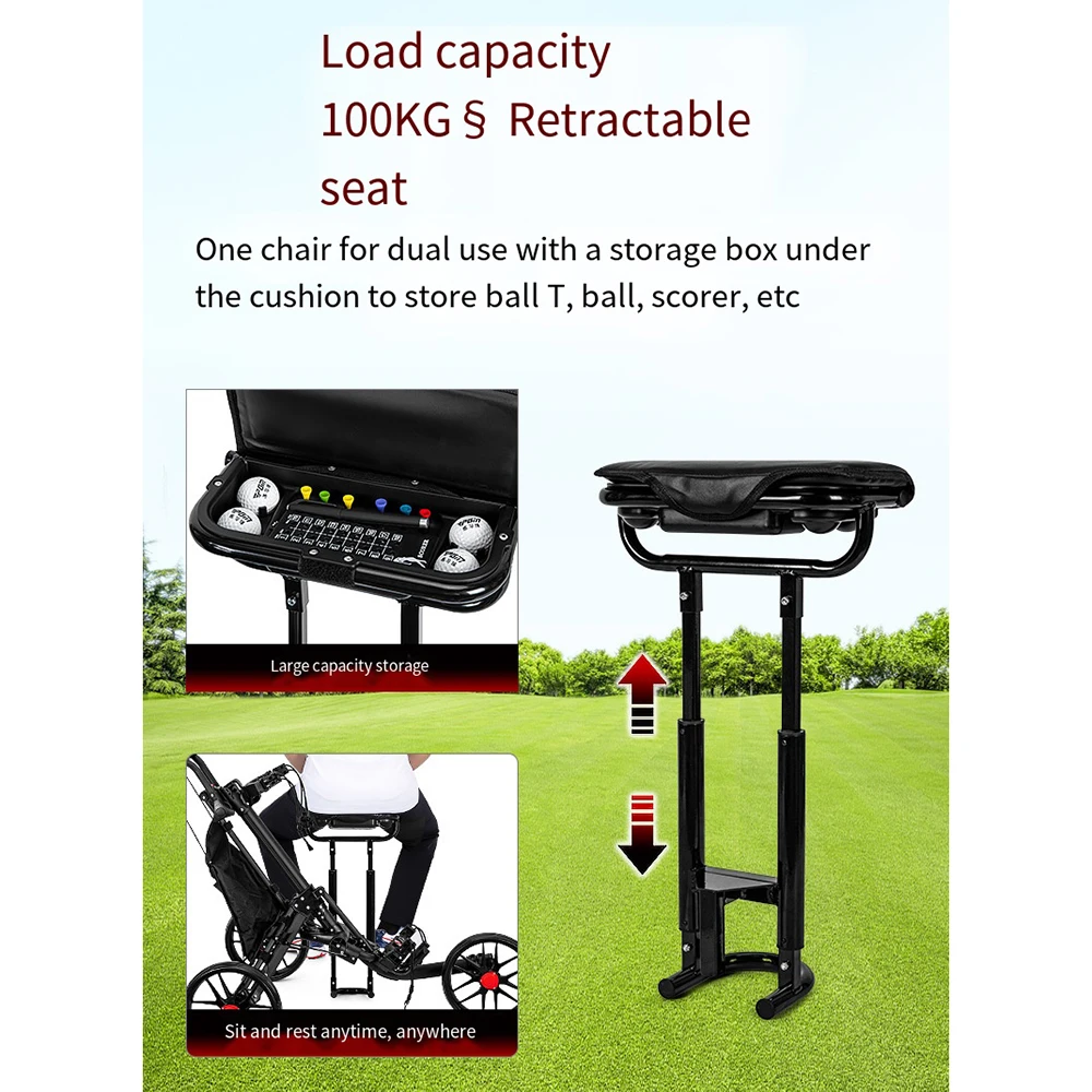 PGM Golf Cart Household Folding Trolley Carrying and Pulling Goods Trailer Shopping Trolley Portable Luggage Pulling Cart