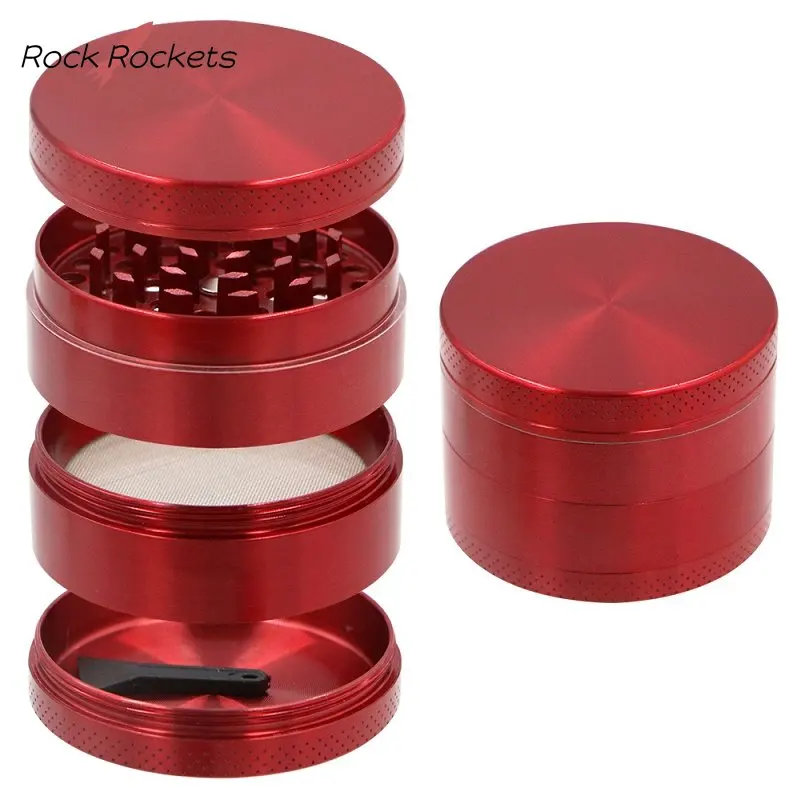 R&R 50mm 63mm Zinc Alloy Tobacco Grinder High Quality 4 Layers Metal Dry Herb Grinding Mill for Smoking Accessories Crusher Tool