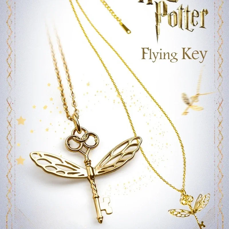 2024 Explosive Anime Wing Necklace Golden Snitch Creative Necklace Collarbone Chain Hanging Neck Accessories for Girls Gift