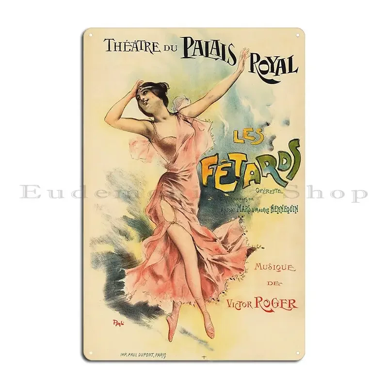 Les Fetards Operette – panneaux métalliques de théâtre du palais Royal français, plaques de décoration, cuisine, conception classique, affiche en étain