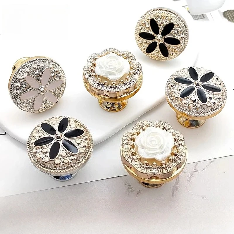 10pc Light luxury Simple Flower Shape Plastic Handle Hardware Furniture Handle Spot Clothes Kitchen Cabinet Drawer Door Handle