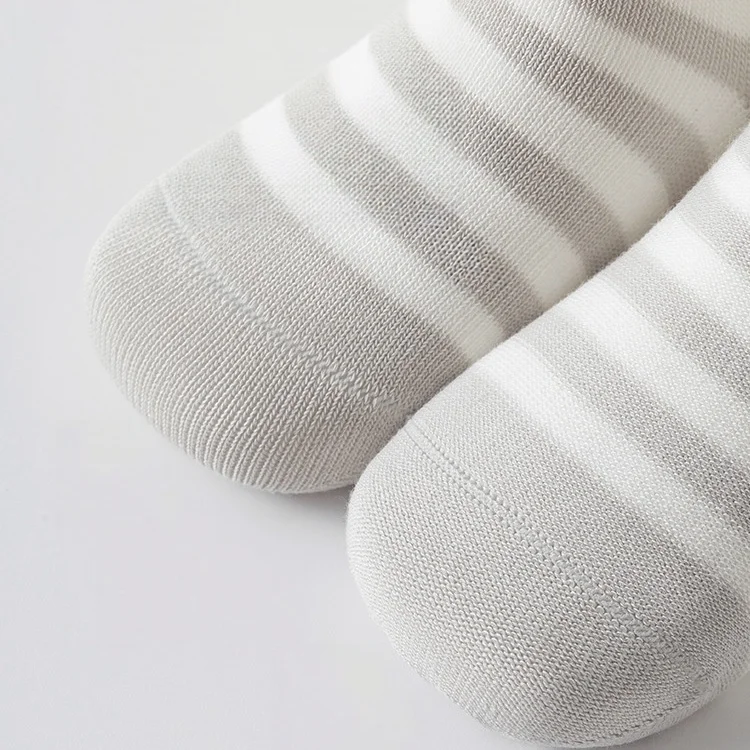 Spring Autumn Baby Floor Socks Antibacterial Mid-Calf Anti-Slip Toddler Walking Socks for Boys Girls Cool-proof Cartoon Striped