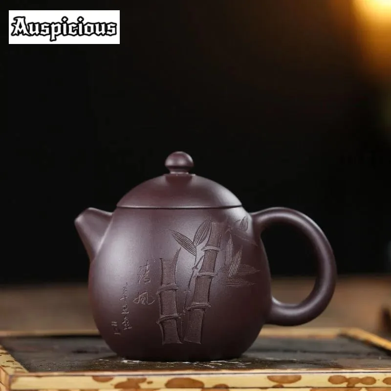 

210ml Yixing Boutique Purple Clay Tea Pot Hand-carved Dragon Egg Teapot Beauty Kettle Handmade Teaware Chinese Tea Ceremony Gift