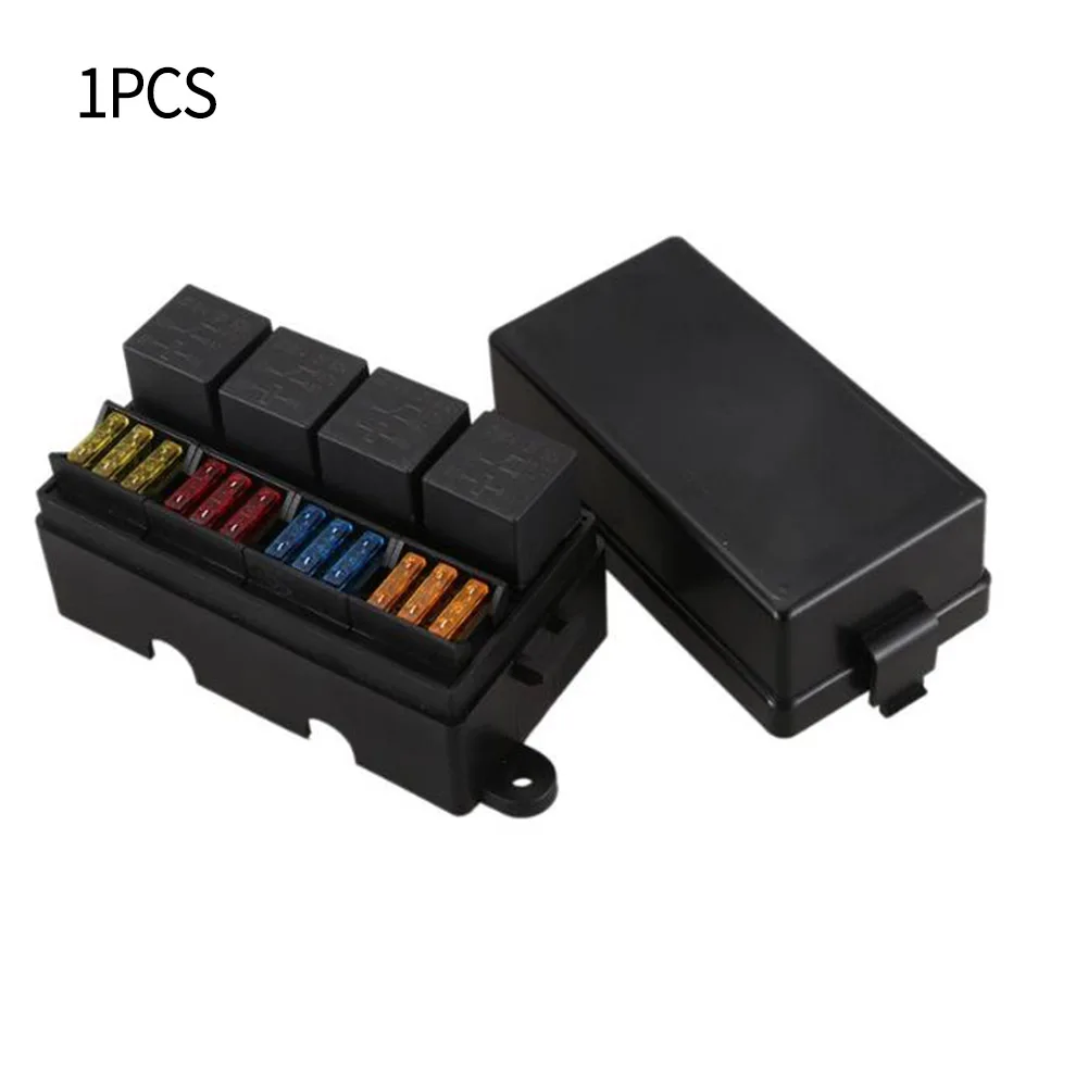 Fuse Box Relay For Car 12 Way 12V40A 4 Pin Black Blade Type With Fuse Terminal Car Shop Newest High Qulity 2022