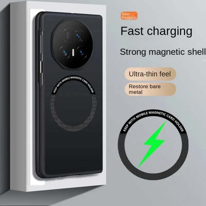 Luxury Slim Frameless Car Magnetic Phone Case for Honor Magic V5 V3 V2 Vs3 Vs2 Shockproof Wireless Charging Hard Protector Cover