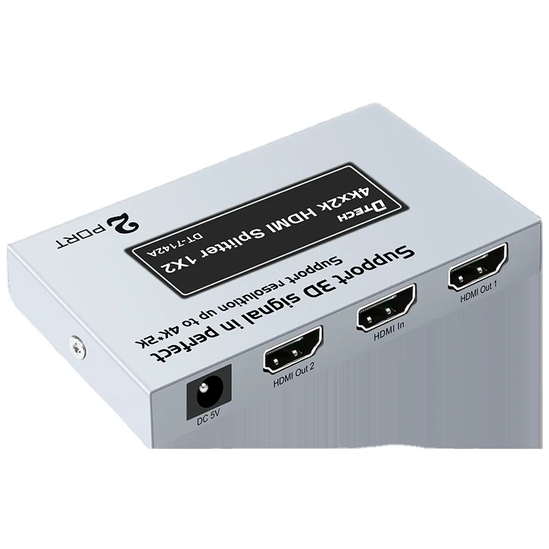 

Высокоскоростной OEM ODM Dtech 4K @ 30 Гц HDMI-сплиттер Поддержка HDMI 1.4 Стандарт 1 входной порт 2 разветвителя выхода