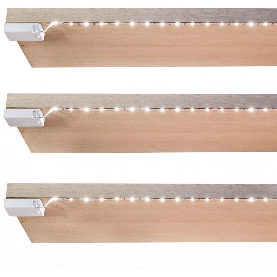 

Battery Powered LED Strip Lights Wirel LED Strip Lights 40 inch x 3 Pack for Kitchen Under Cabinet Lighting Shees Under Counter