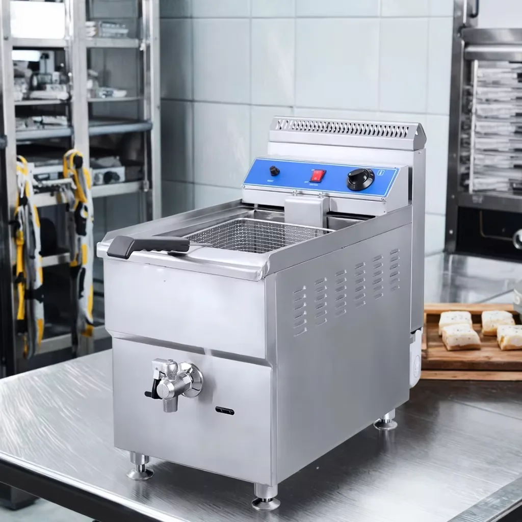 FryerHot Sales Low Price Counter Top Commercial 1-tank 1-basket Gas Deep Fryer For Chicken/lpg Gas Deep Fryer For Sale