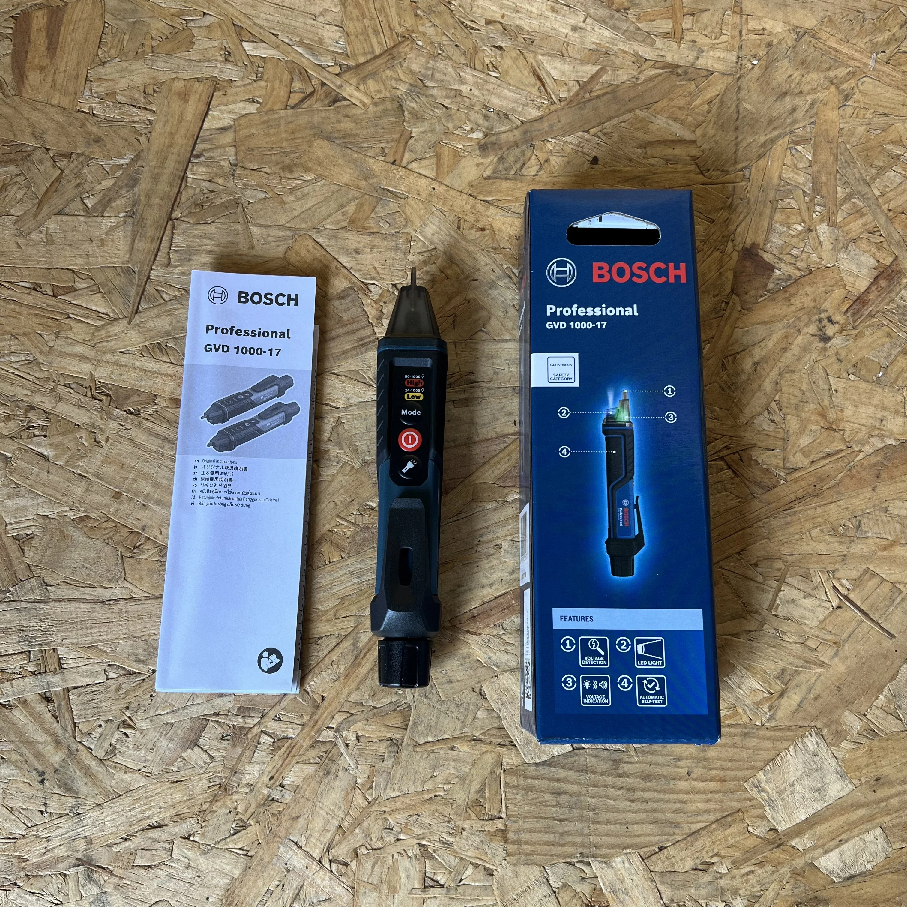 Bosch GVD 1000-17 Non-Contact Voltage Detector 24V-1000V Voltage Indicator Tester Pen Voltage Self-Test Smart Breakpoint Finder