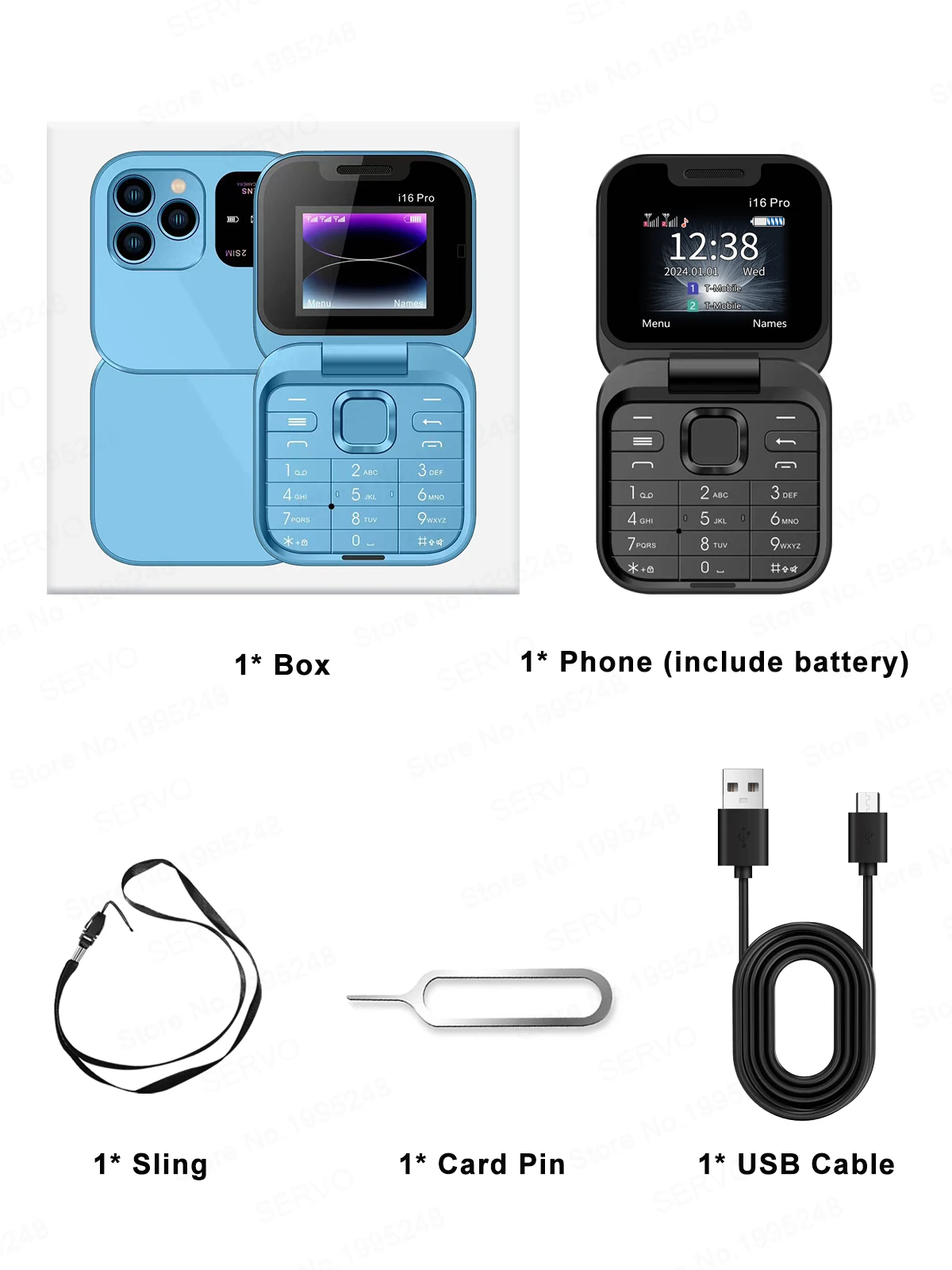 SERVO I16 PRO Mini Flip Mobile Phone Speed Dial FM Radio Blacklist Magic Voice 2G GSM Dual SIM Standby Small Foldable Cellphones