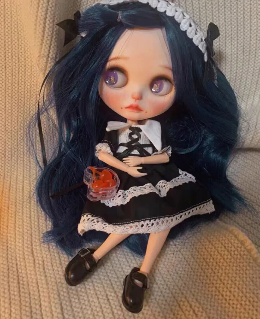 

2025 Gothic style 2pcs Blythe/landoudou maid Main skirt/ hair band Fit for Lulu,ymy24,Ob22,24,26,zone, Jenny)