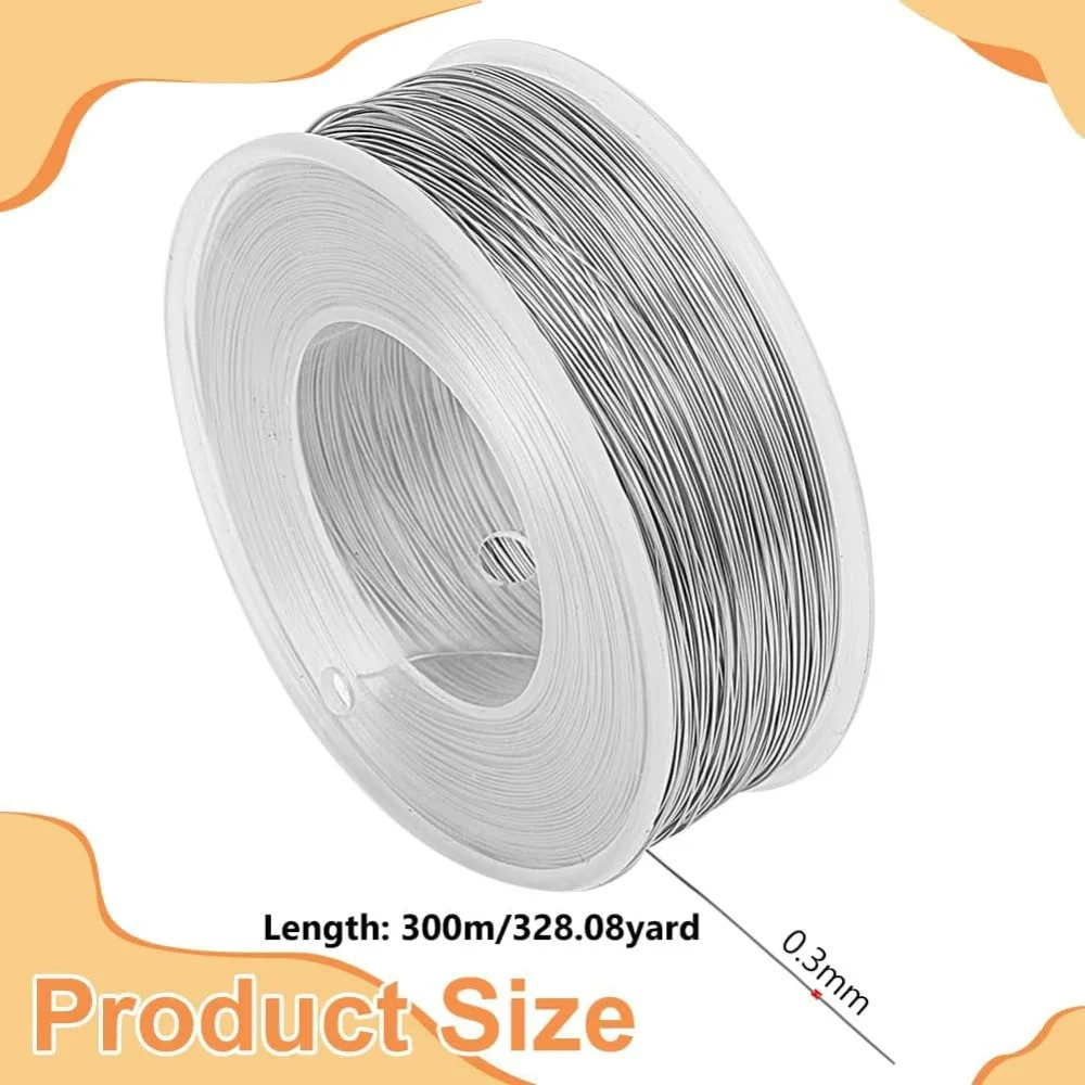 28 Gauge 984FT 304 Stainless Steel Binding Wire for Jewelry Making Strapping Sculpture Frame Cleaning Brushes Making and Other