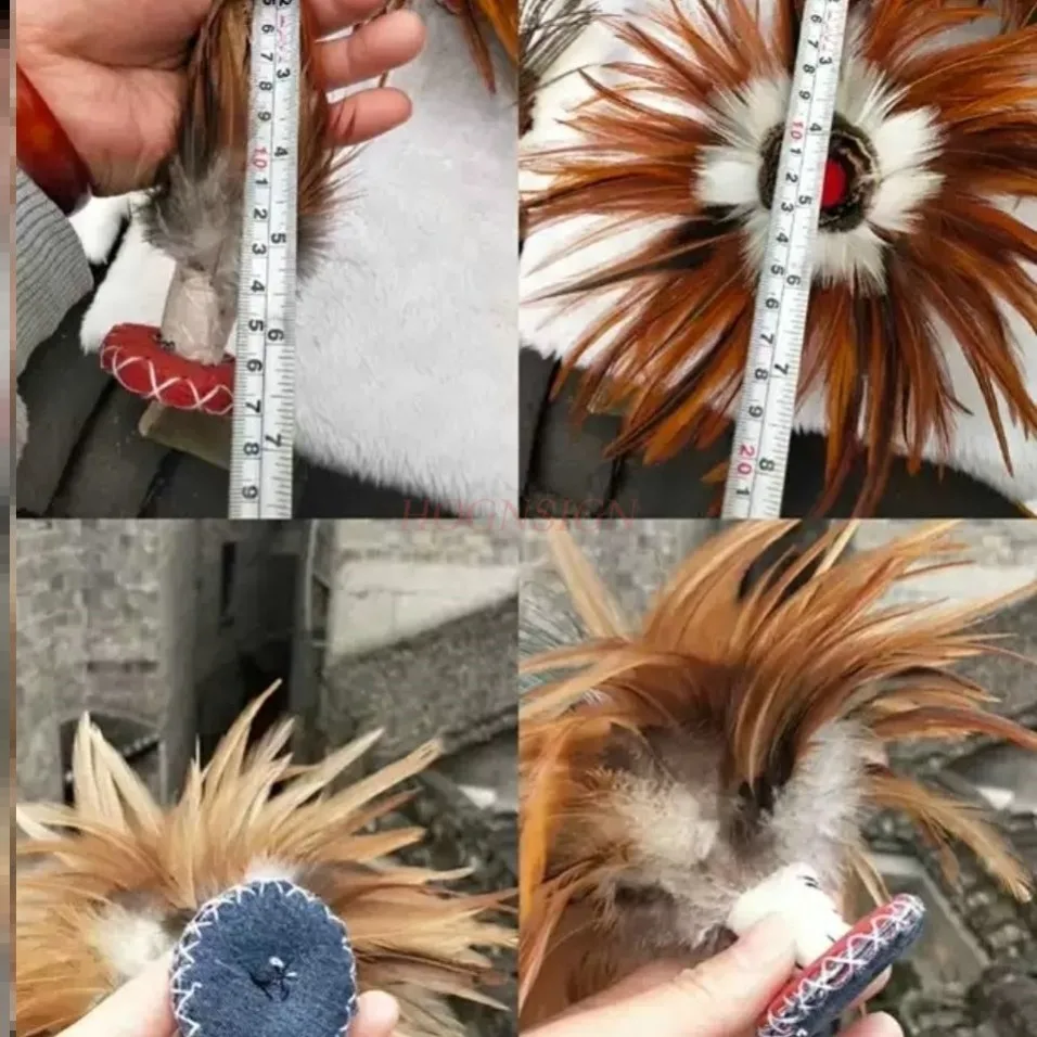 Chicken feather shuttlecock, durable for kicking and fitness exercise, handmade shuttlecock with cow tendon base