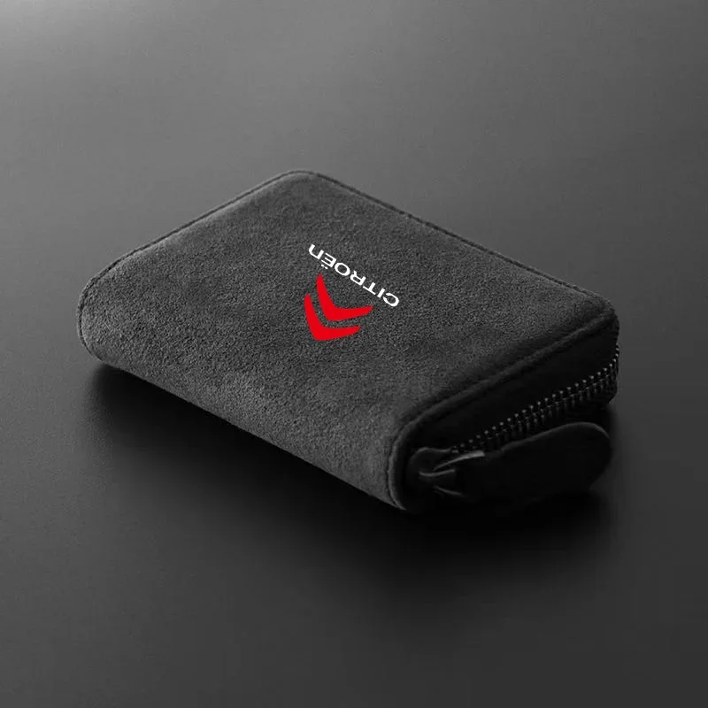 Car Suede Leather Portable Storage Box Driver\'s License ID d Storage Bag for Citroen C1 C2 C3 C4 Picasso C5 DS3 DS4