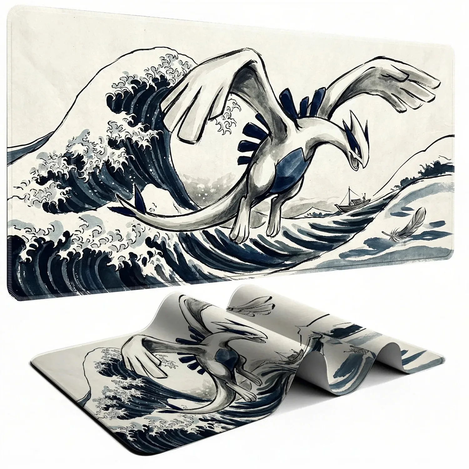 Anime Mouse Pad Wash Painting P-Pokemon 100x50cm Non Slip Durable Gaming Desk Mat Computer Keyboard Pad Print Extended Mousepad