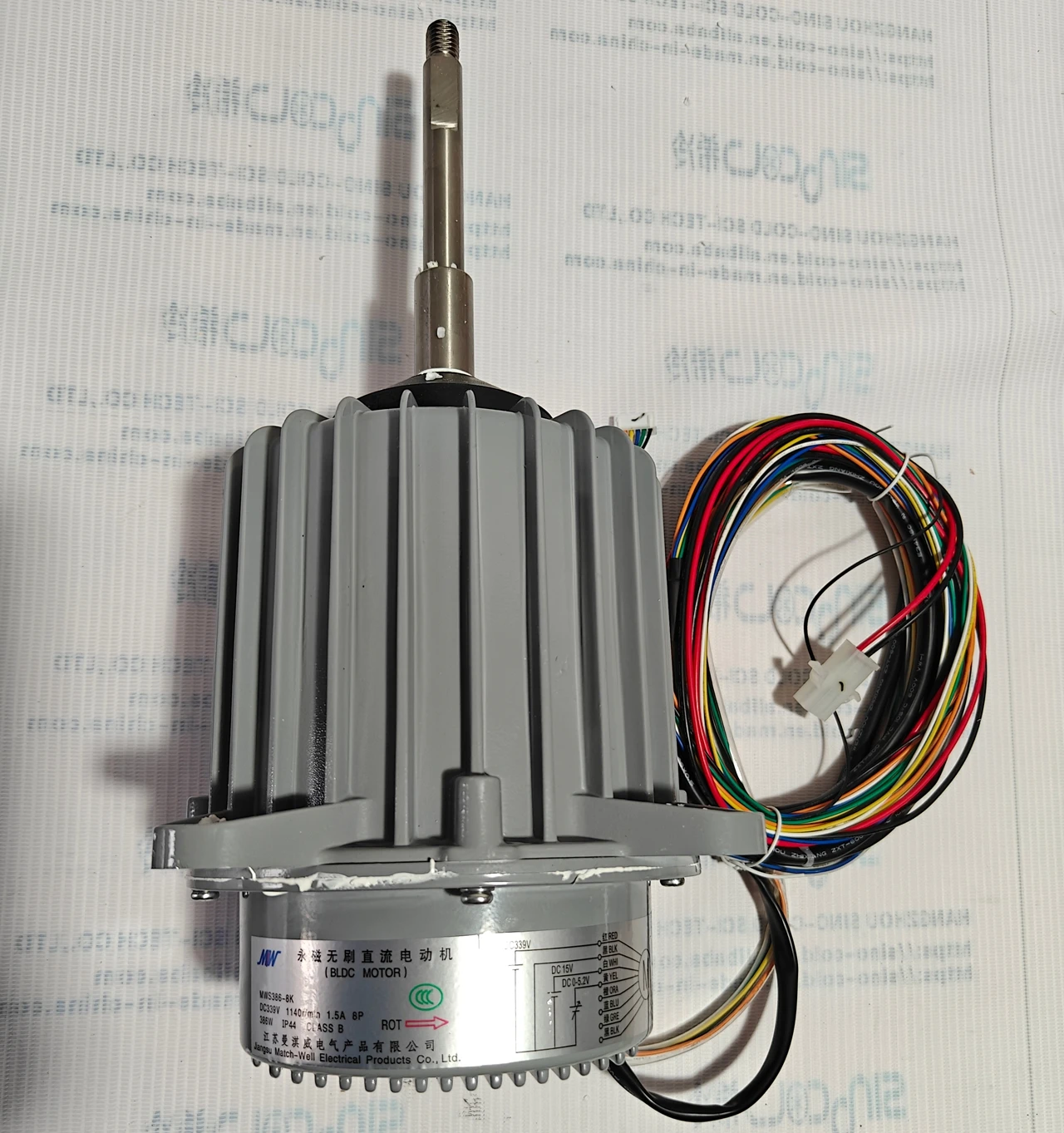 The new brushless DC motor MWS386-8K DC339V 1140r/min is suitable for replacing components in commercial AC outdoor units