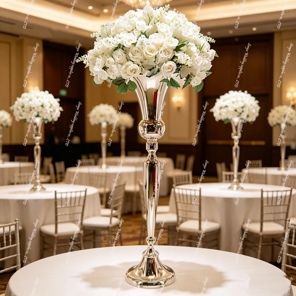 6/10pcs)60-110cm)Tall Gold Black Metal Flower Display Stand Holder Flower Ball Vase Wedding Event Party Table Centerpiece Decor