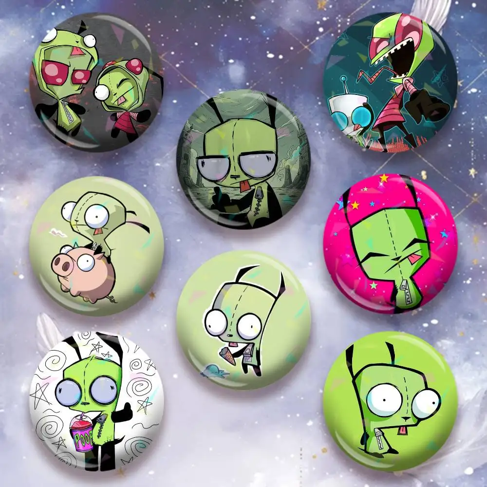 Invader Zim Gir Game  Icon Badge Handmade Tinplate Brooch for Chest Ornament Gifts Easter decorations