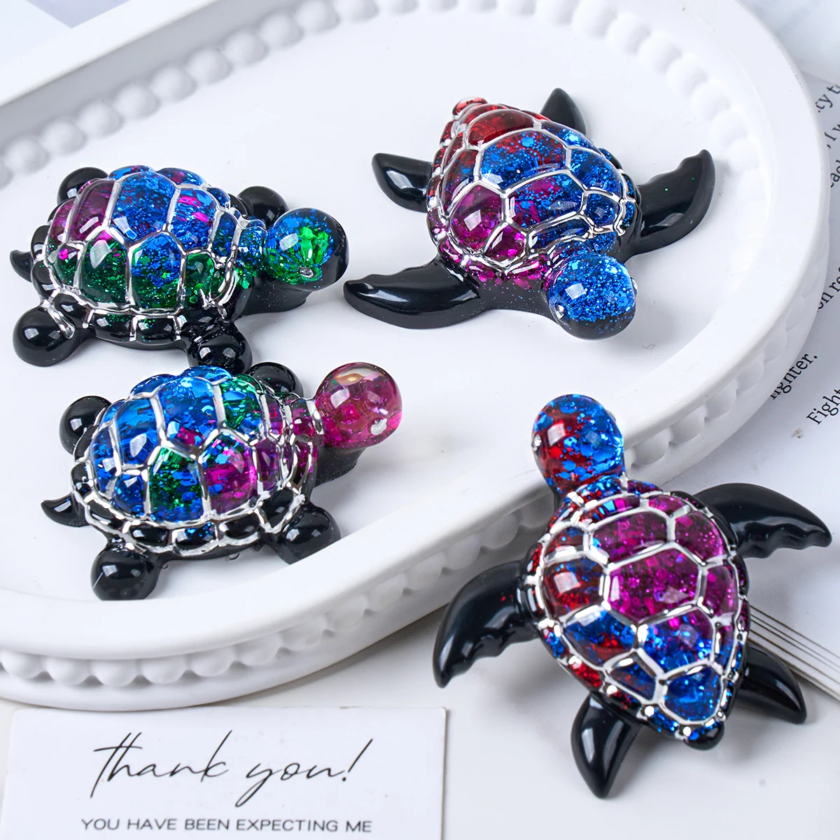 3D Sea Turtle Keychain Silicone Mold DIY Ocean Theme Animal Ornaments Tortoise Turtle Craft Making UV Epoxy Resin Jewelry Molds view 3