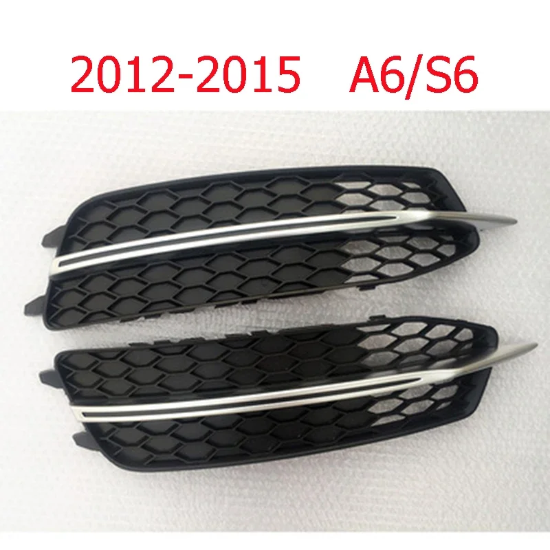 

Chrome Front Left Right Bumper Lower Trim Mesh Grilles Cover No foglight For Audi S6 S-Line C7 12-15 4G 4G0 807 681 K J D E 682