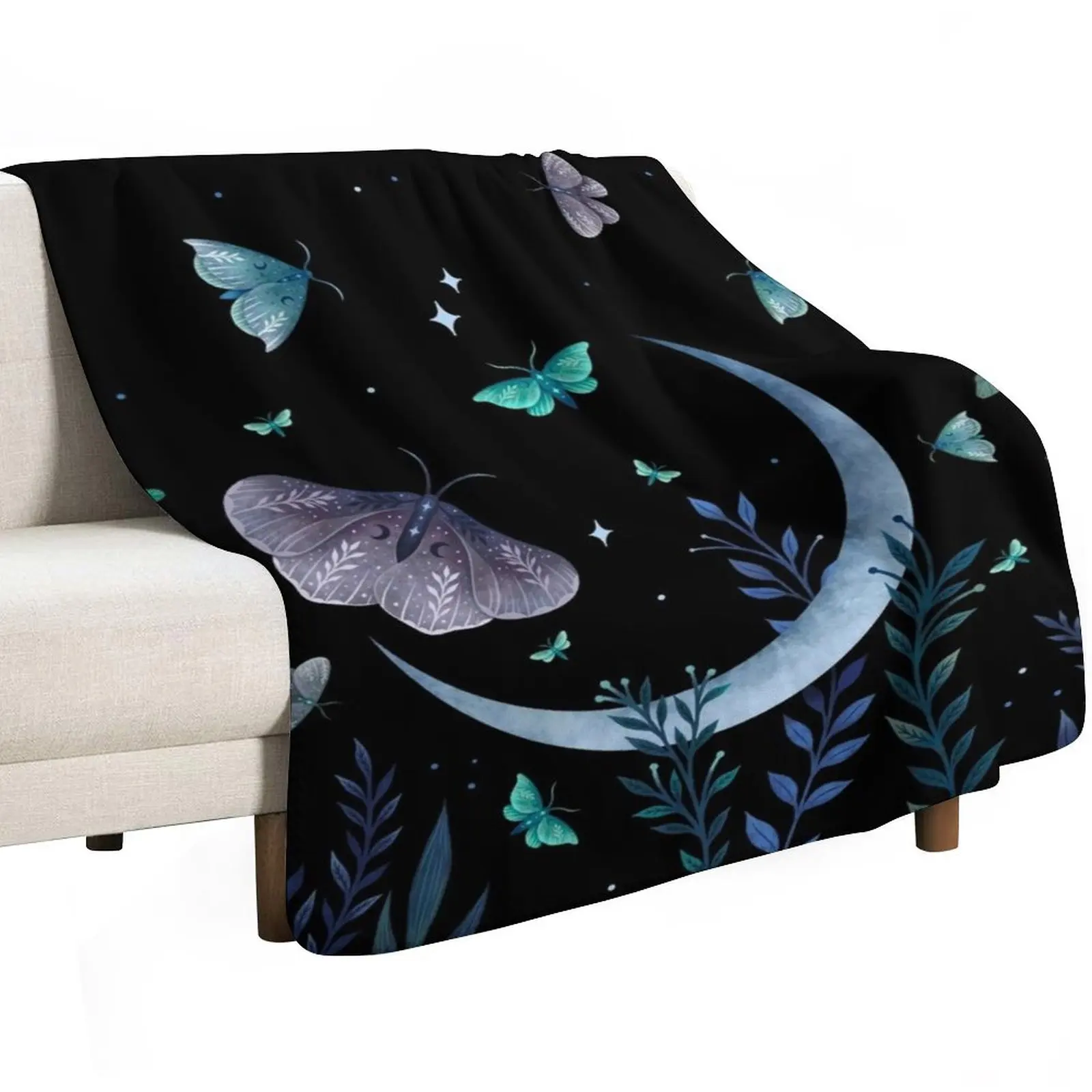 Moth Garden Throw Blanket bed plaid Shaggy Bed linens Travel Luxury Throw halloween Blankets
