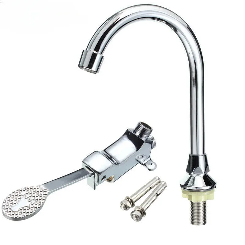 Foot Pedal Faucet Copper Bathroom Basin Sink Faucet Hospital Hostel Laboratory Public Places Water Tap