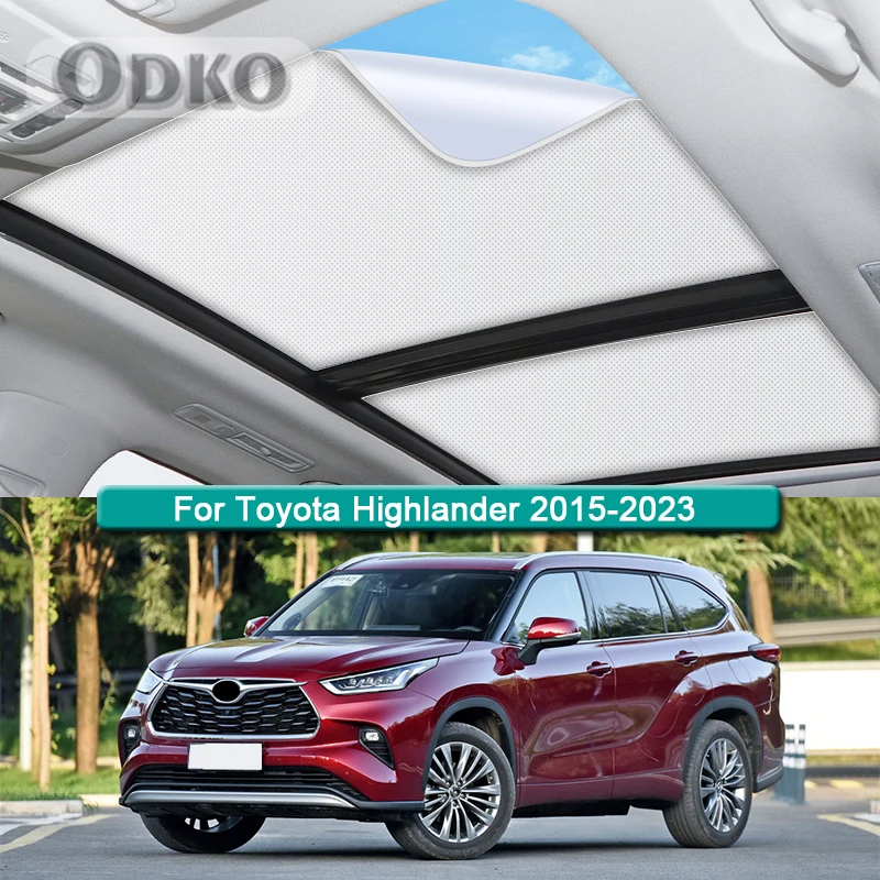 Roof Sunshade For Toyota Highlander 2015-2022 2023 Car Electrostatic Adsorption Sunroof Sunshade Skylight Blind Shading Sticker