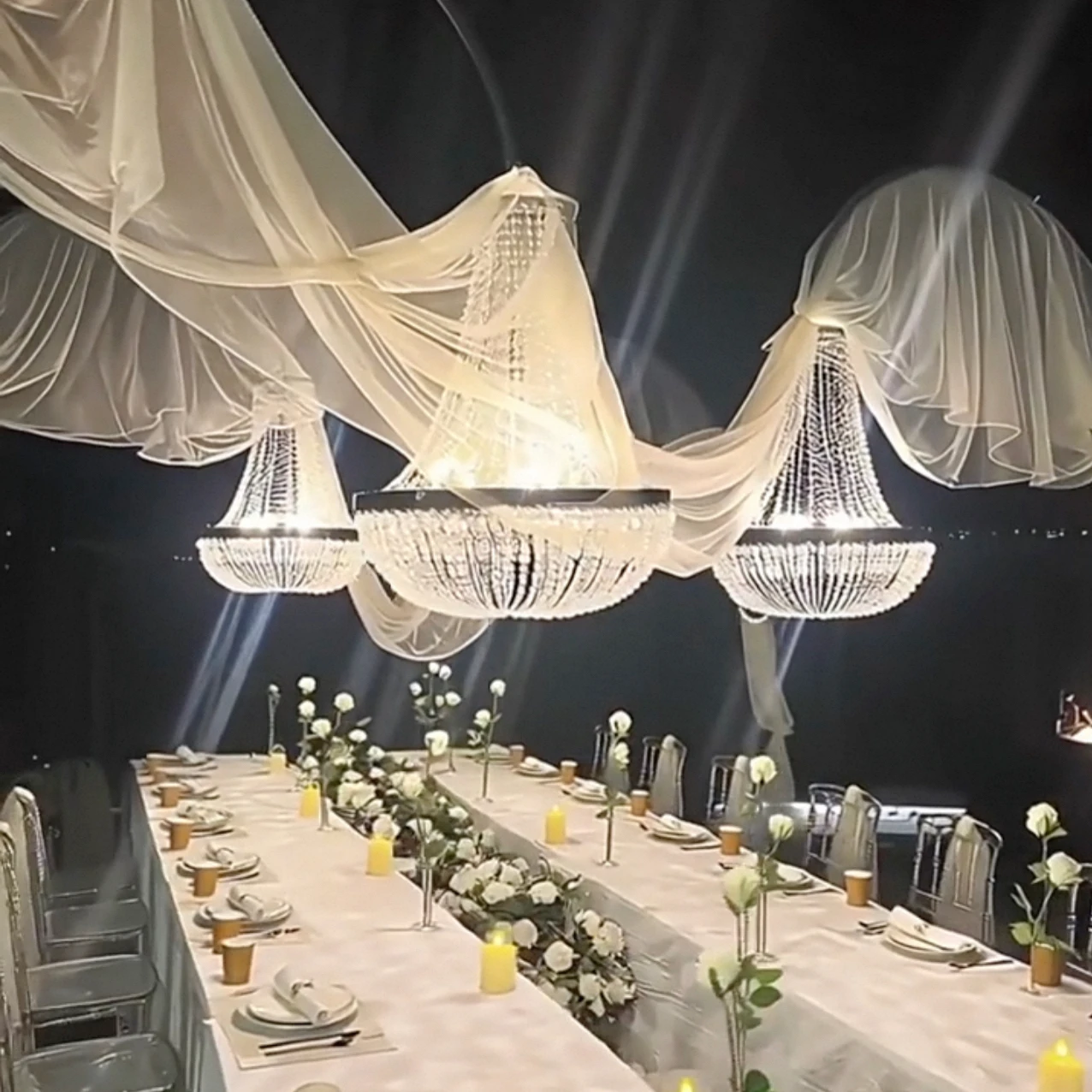 

Набор из 6 европейских хрустальных подвесных украшений для свадебного декора, железные подвески для отелей, декор для потолка на вечеринки, оформление фона