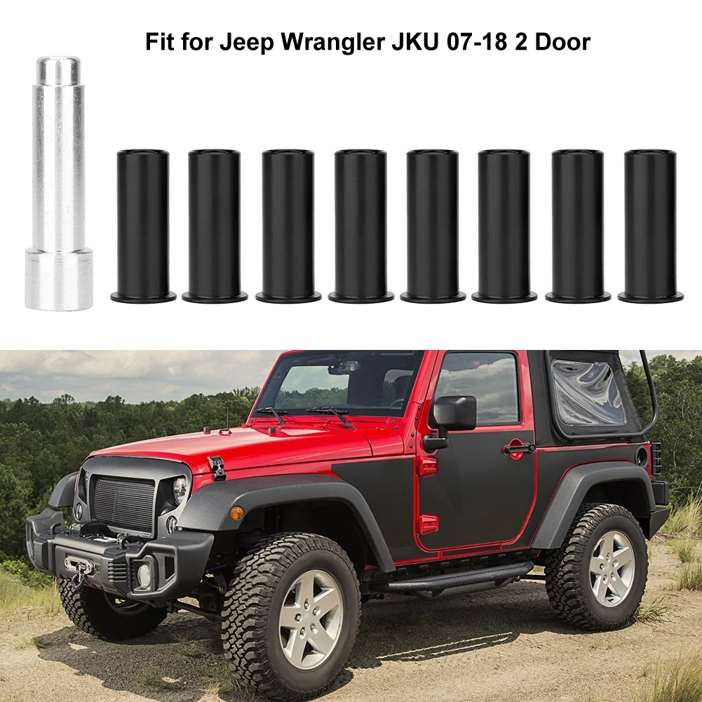 8pcs Door Hinge Pin Liners Bushings Kit Fit For Jeep Wrangler JKU 07-18 2 Door