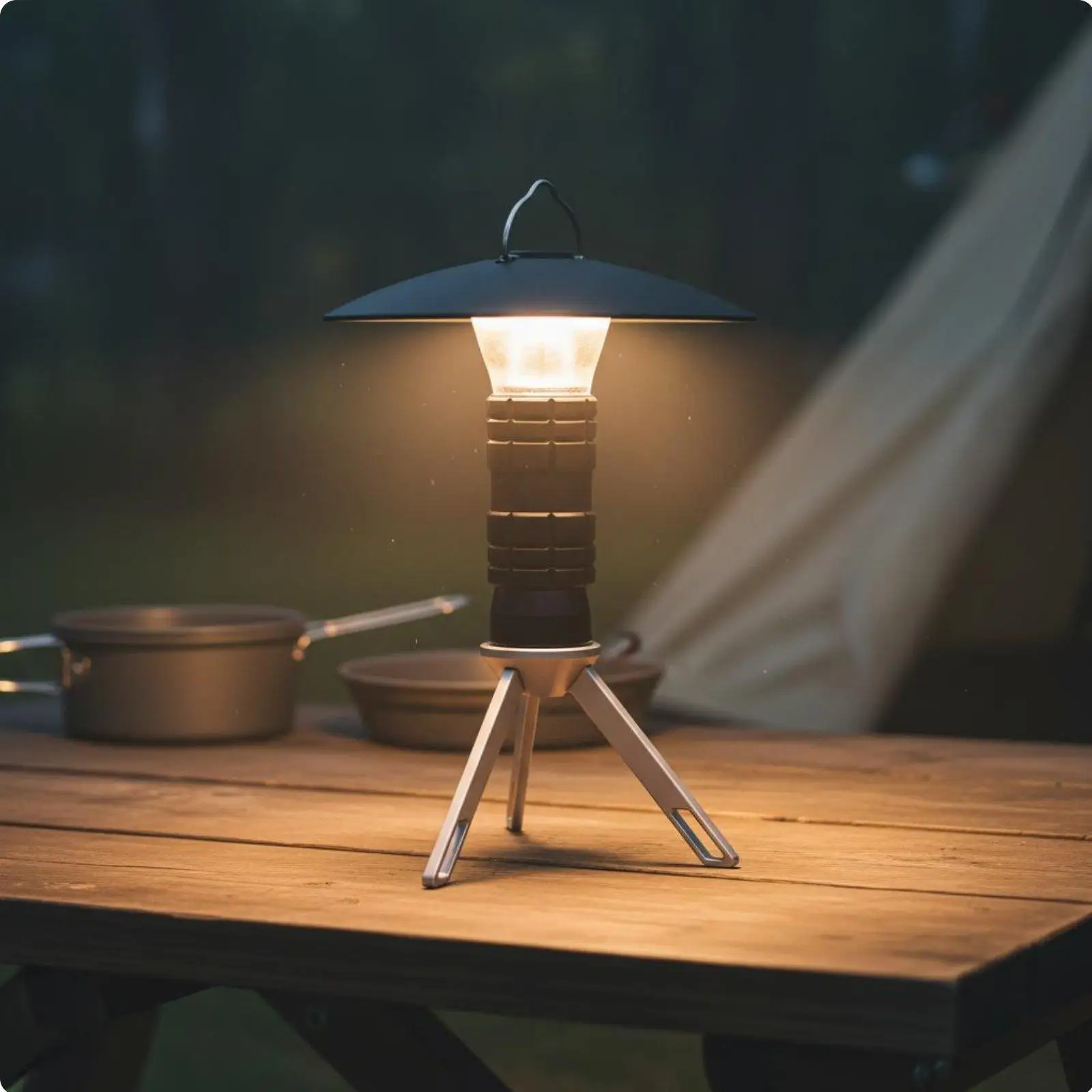 Industrial Lantern LED Rechargeable Camping Light Portable Tripod Flashlight for Outdoor Hiking Lighting Gear Emergency