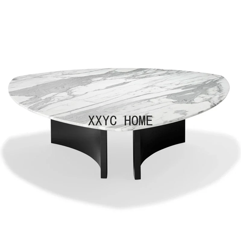 

Italian Style Natural Marble Creative Coffee Table Small Apartment Living Room