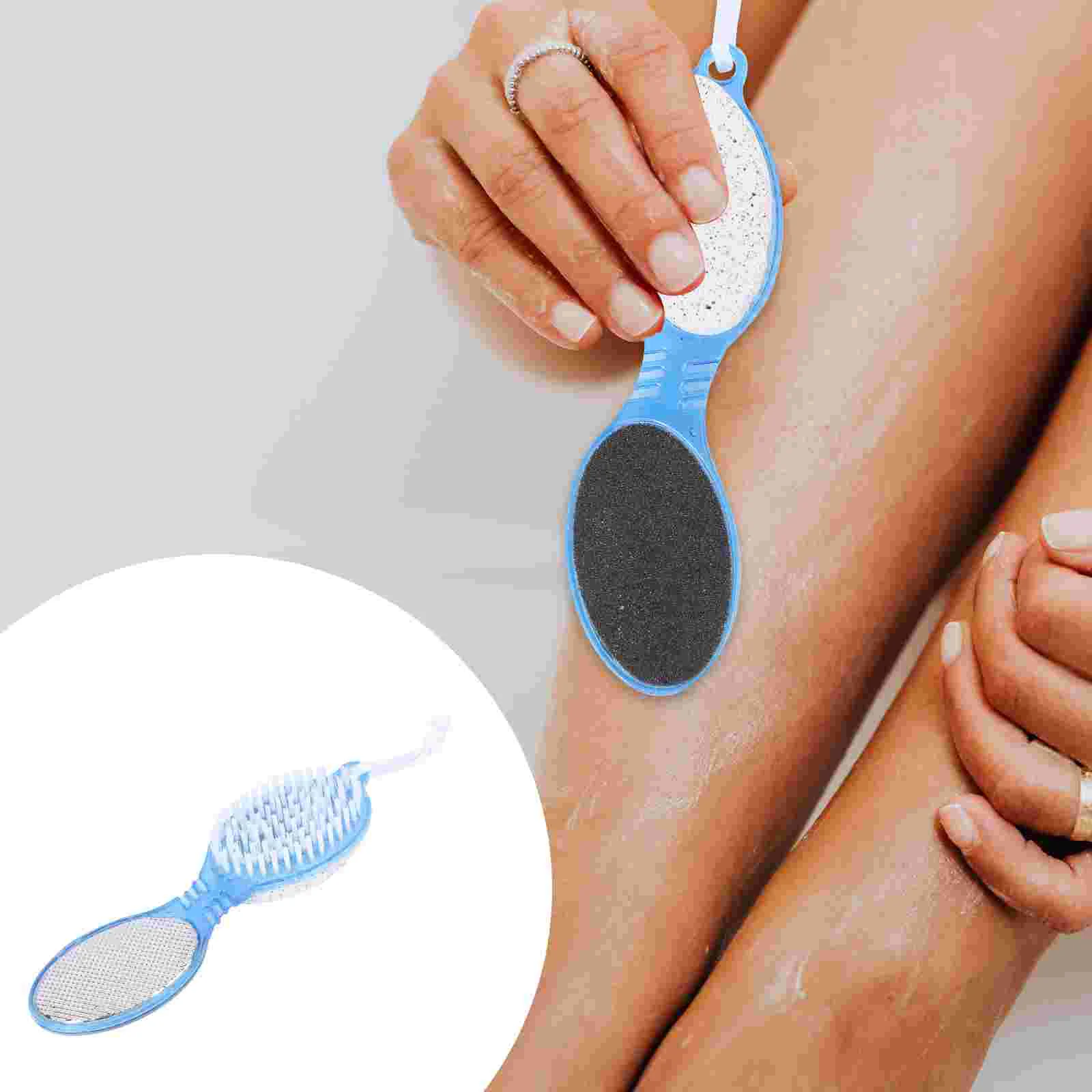 

4 in 1 Foot Care Tool including Pumice Stone Nail Brush Foot File Callus Reducer (Random Color) foot care kit