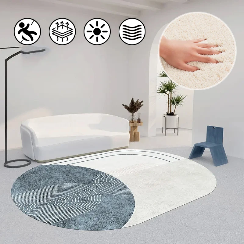 

Modern Art Design Nordic Minimalist Style Carpet for Living Room Bedroom Decorative Home Oval Large Area Rugs Non-slip Floor Mat